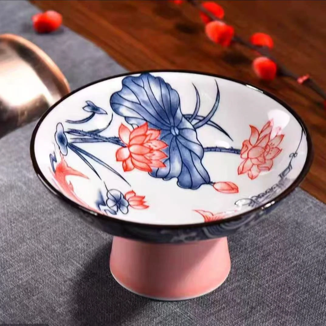 果盘-荷花双鱼锦鲤茶具茶壶茶具喝茶器具1750