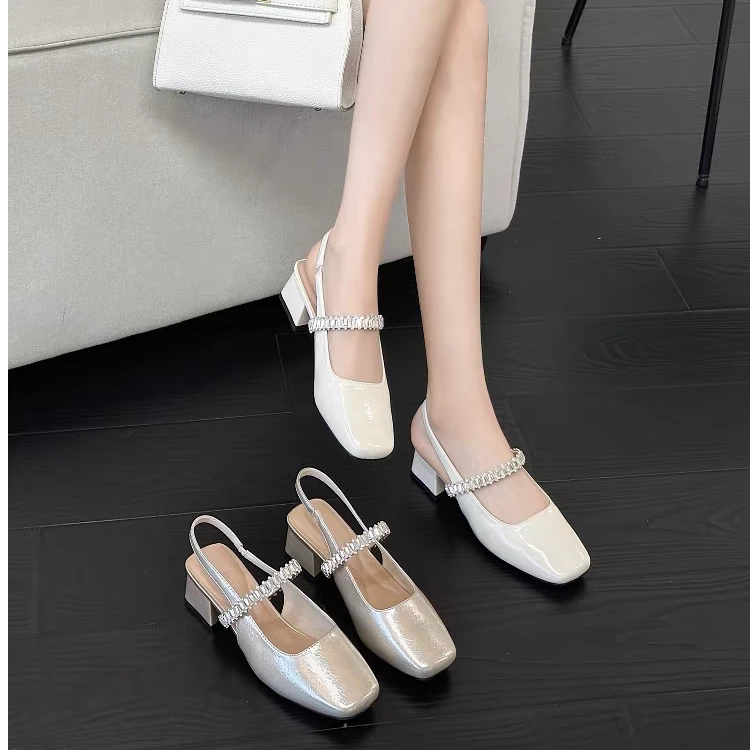 【一见钟情】一字带包头凉鞋女仙女风玛丽珍鞋单鞋88-537