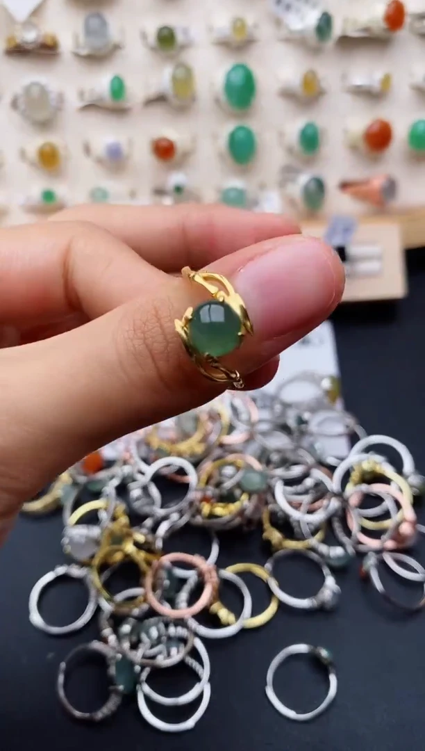 【闪购商品】翡翠戒指银S925镶嵌缅甸翡翠