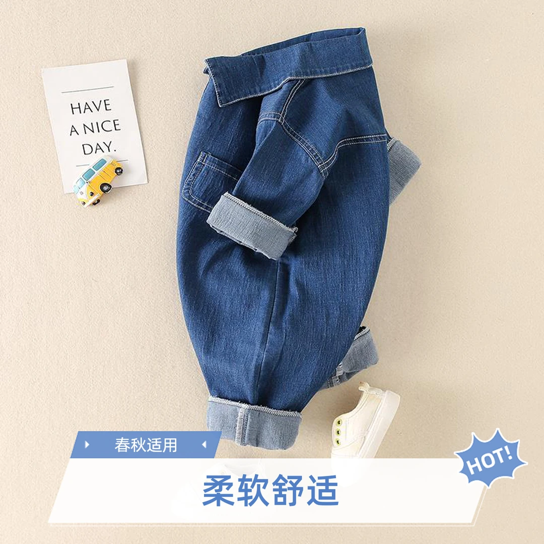 FAVMARTHA网红婴儿牛仔连体衣秋装韩版洋气男女宝宝衣服新生儿春