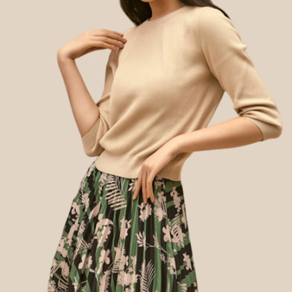 【超值款】AMASS/阿玛施 奶茶色短针织衫 5003-700914