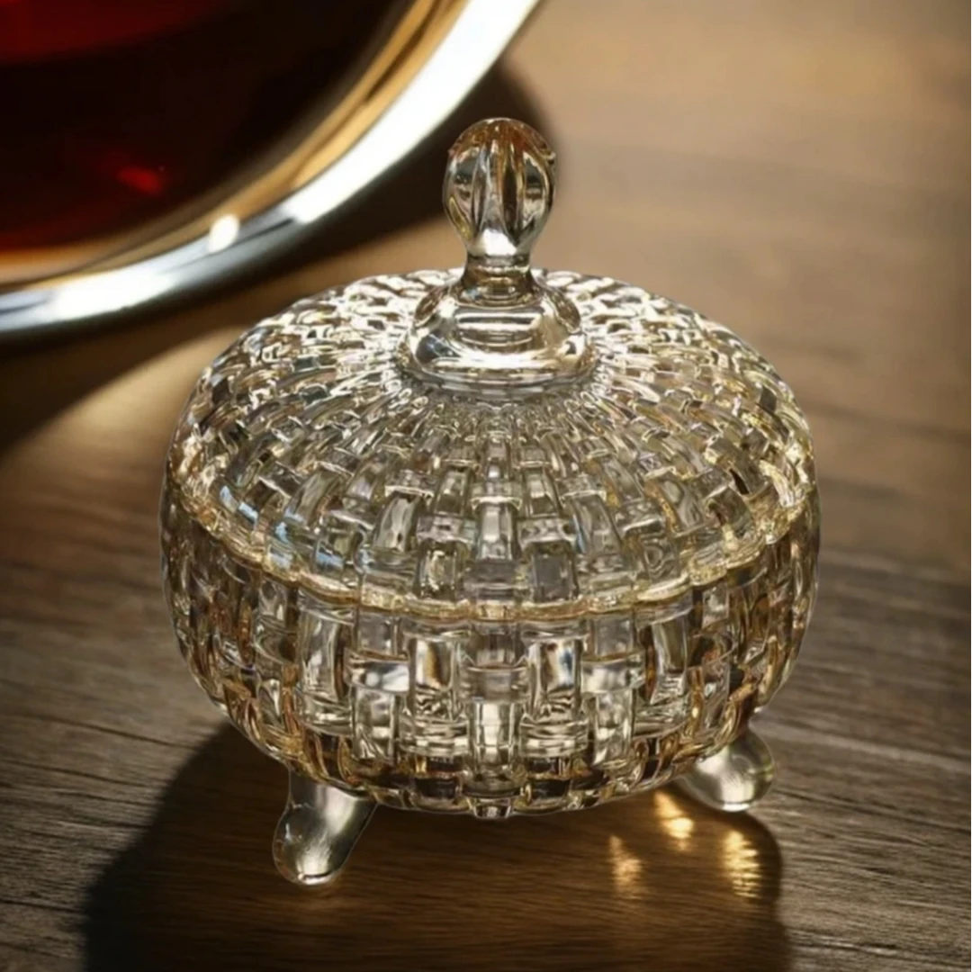 2只琥珀糖果罐玻璃家用创意罐欧式带盖