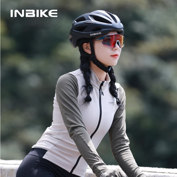 INBIKE抓绒保暖骑行服秋冬季加绒长袖山地公路自行车外套女25新款