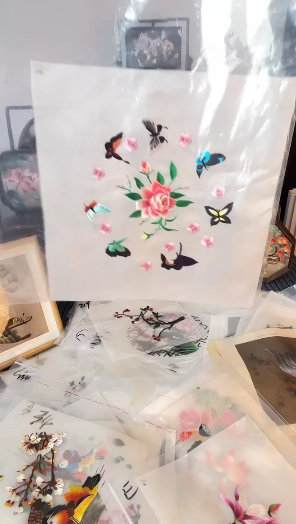 织绣纯手工苏绣双面绣绣布8