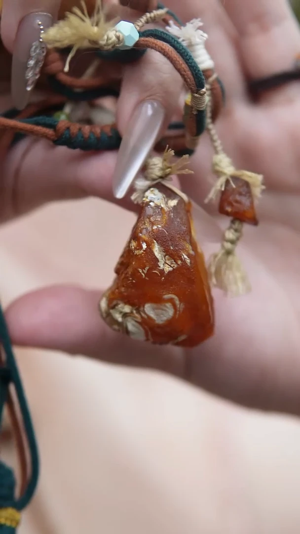 蜜蜡颈饰未镶嵌*百搭蜜蜡锁骨链*吊坠设计款*可调节长短