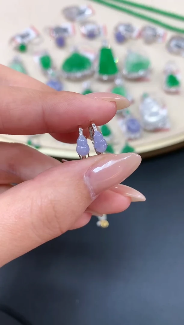 【闪购商品】翡翠耳饰18K金镶嵌A610|1980