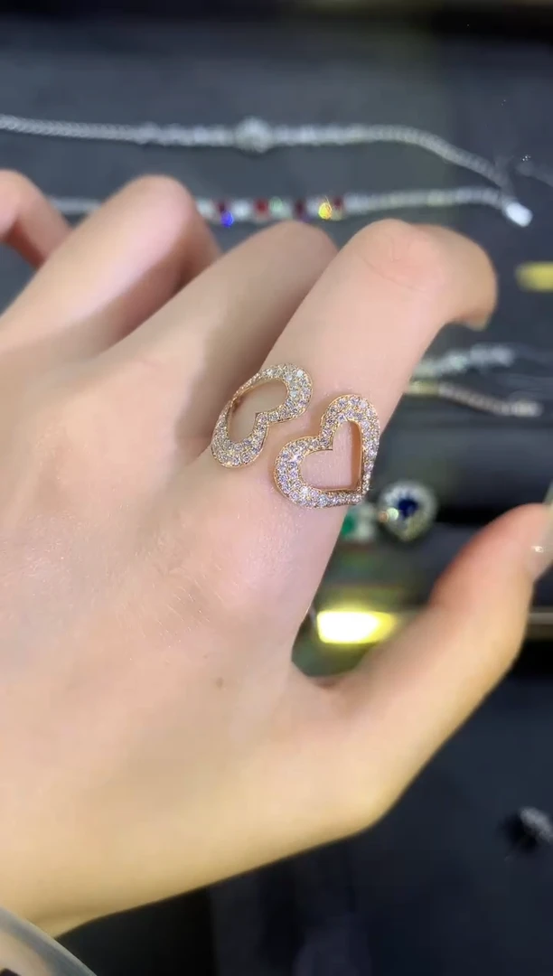 18K金镶嵌戒指/指环钻石设计款