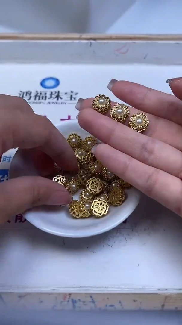 合金散珠玛瑙/玉髓M852合琻 花花隔珠3个8元