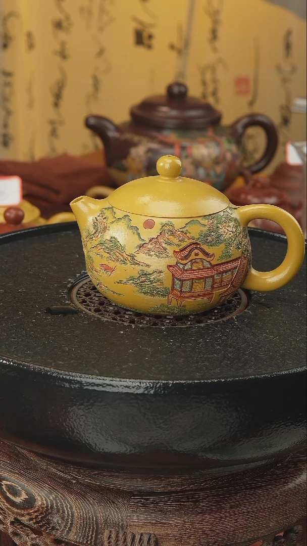 茶壶紫砂溪山春色 鸣远老段