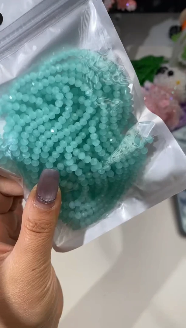 玻璃2566卡4水晶薄荷绿玉10条