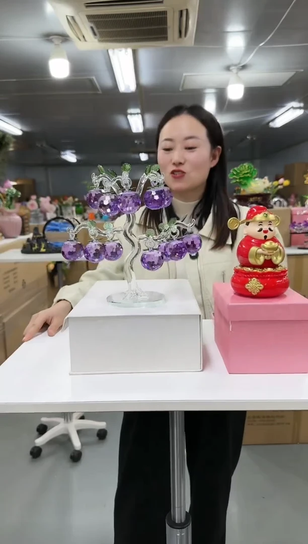 藤花间集水晶琉璃摆设    紫苹果