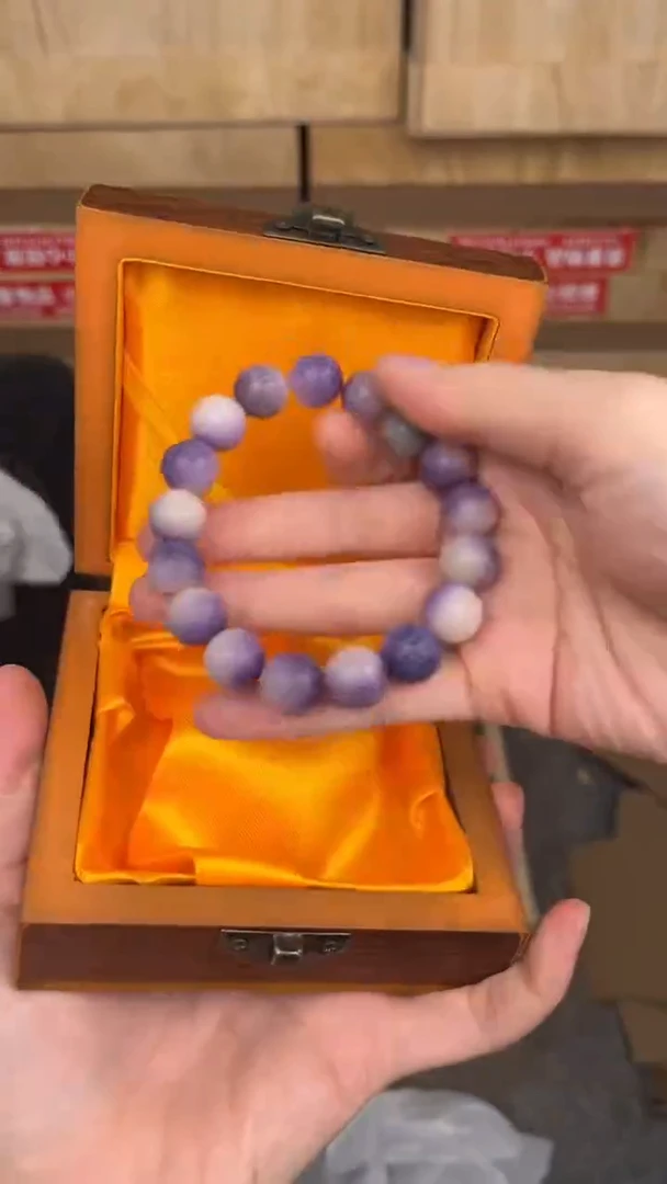 品茗文玩阁紫白菩提单圈手串链接@@ys1005