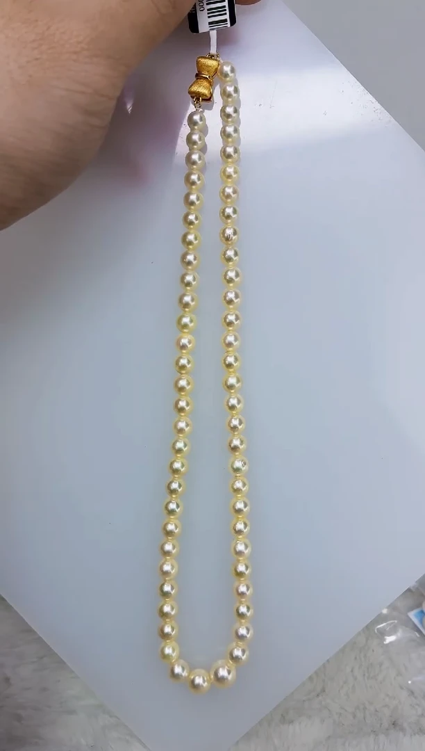 未镶嵌DA海水珍珠羽皇金串链7-8  y282