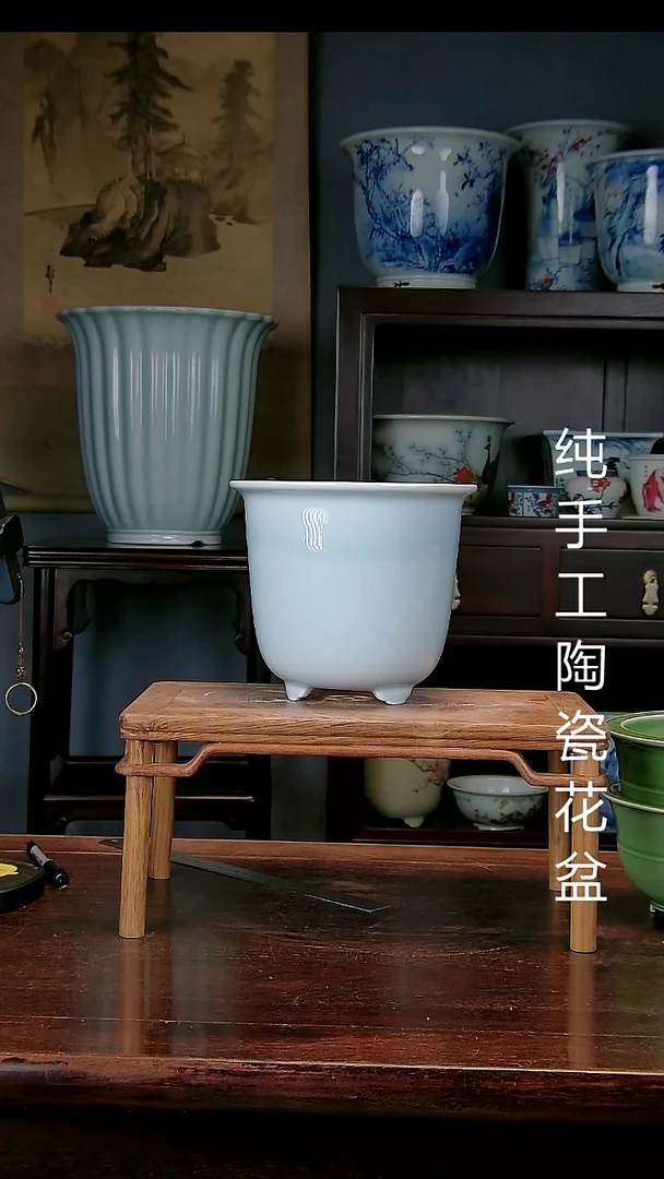 景德镇手工陶瓷花盆