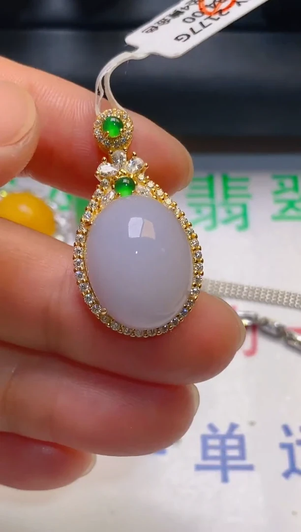 【闪购商品】翡翠耳饰银S925镶嵌天然A货翡翠1