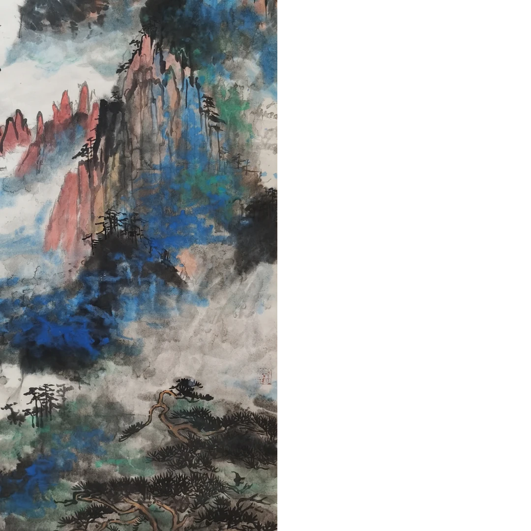 【辽拍】V250709-2-915《山水》（4.6平尺) 纸本镜片 ws1226