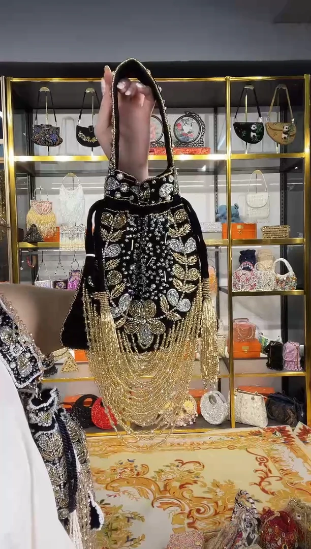 织物珠韵恒泽重工串珠手提包直播间女神专拍