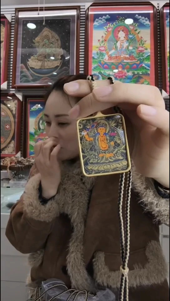 吊坠文殊 纯手绘唐卡（非质量问题 不退不换）