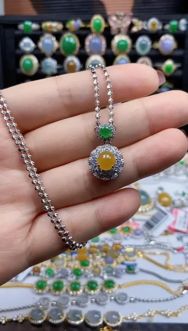 银S925镶嵌戒指翡翠9322