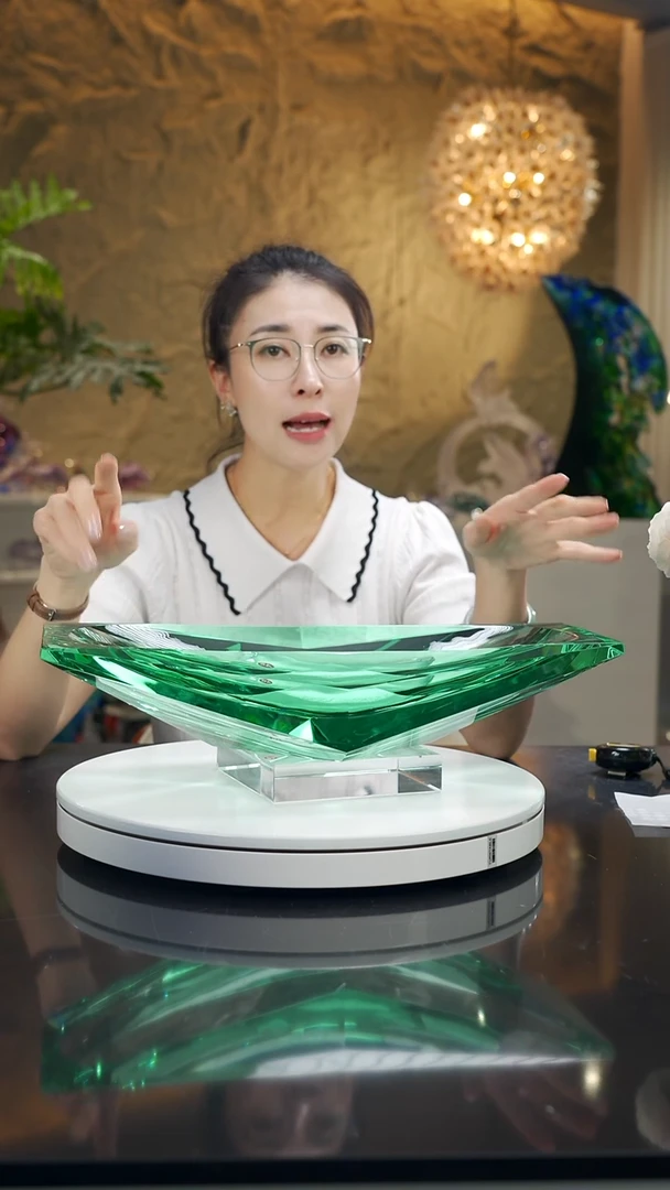 福利湖水绿船型果碗