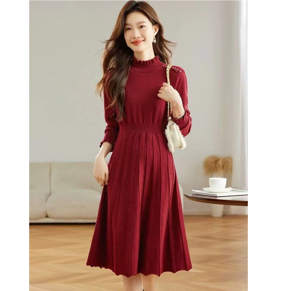 【撤柜样品】X123秋冬季气质百搭连衣裙女