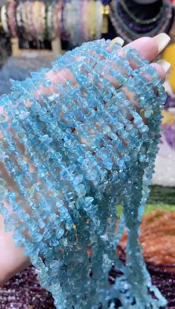 未镶嵌珠宝半成品水晶小蓝磷灰