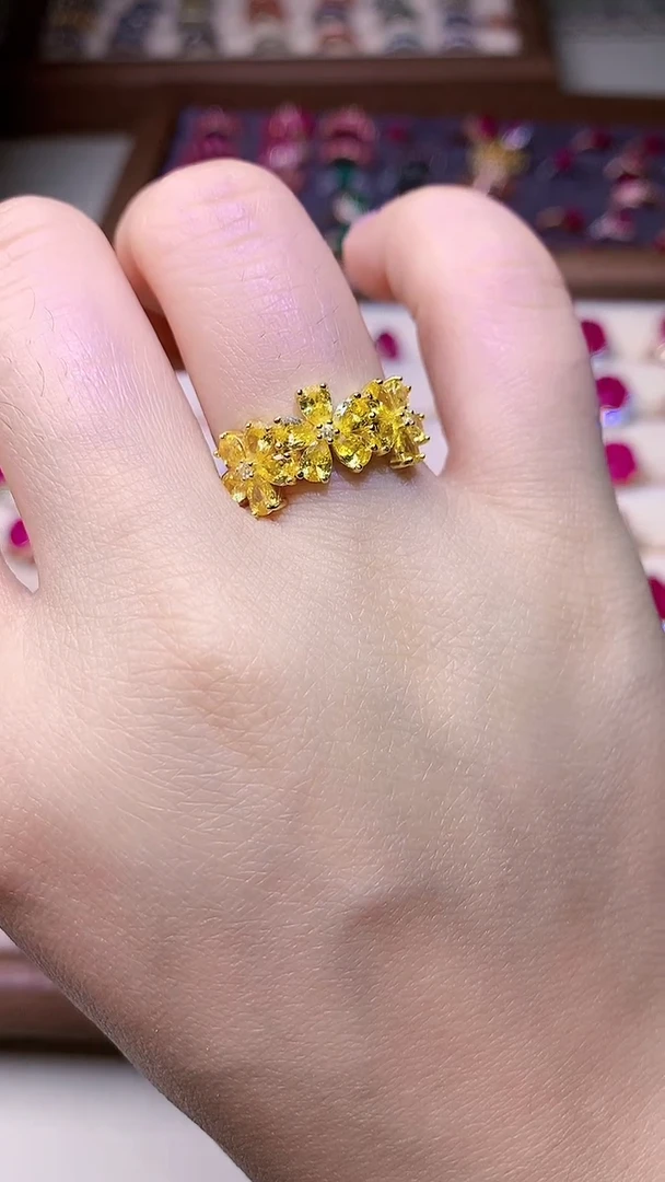 【闪购商品】彩色蓝宝石戒指银S925镶嵌000