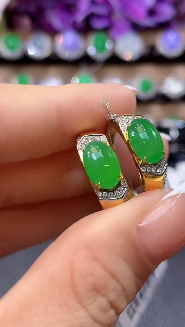 18K金镶嵌戒指翡翠A25多样性发一件