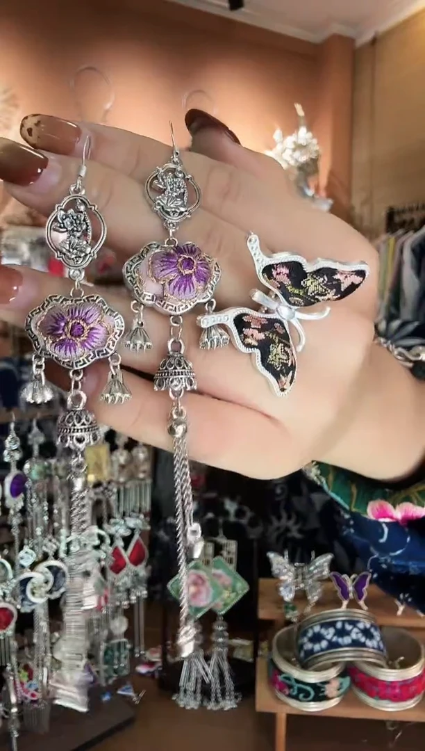 刺绣纯手工民族风耳环