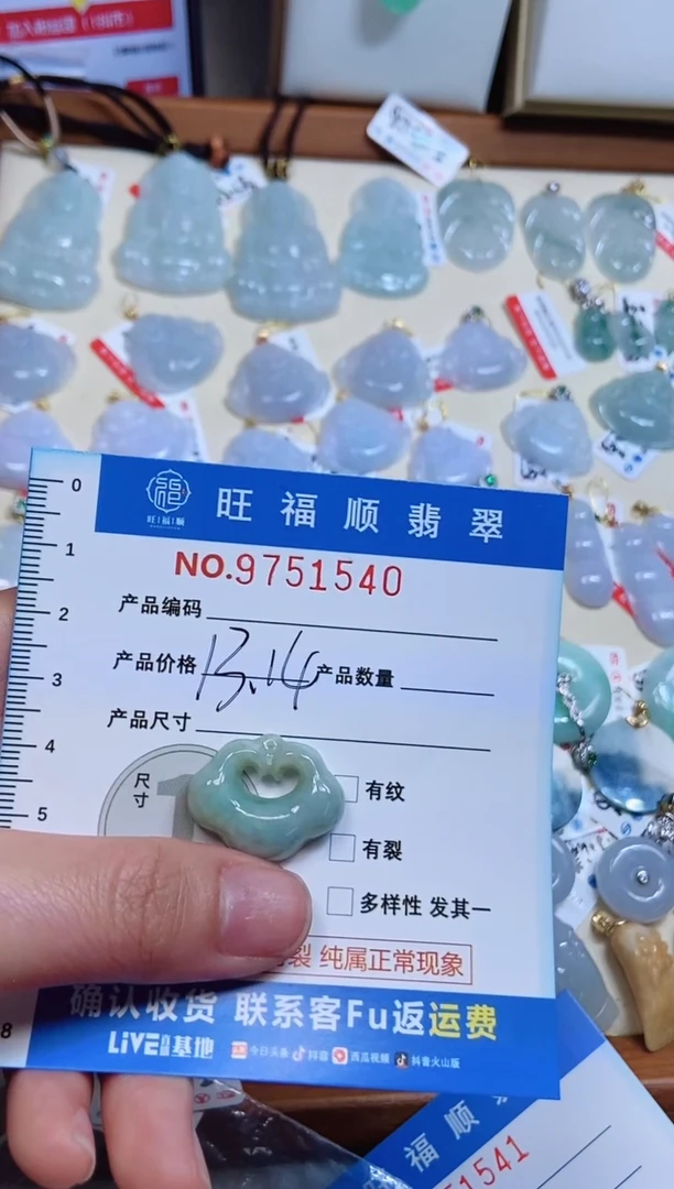 【闪购商品】翡翠颈饰未镶嵌天然缅甸A货翡翠颈饰配绳带礼盒
