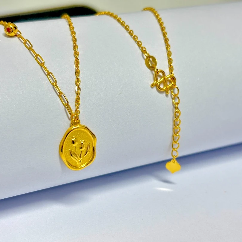 《小糖姐珠宝上新》足金黄金9999郁金香牌套链时尚轻奢不支持七天
