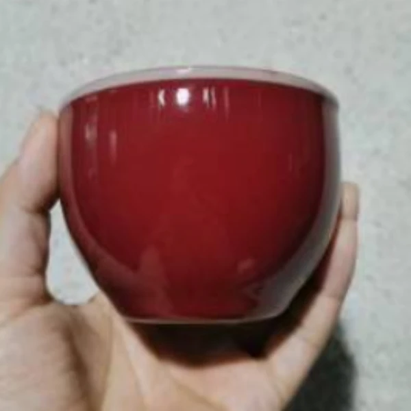 【非遗茶空间】景德镇作品占春生窑刘建锋霁红缸杯-ljf09