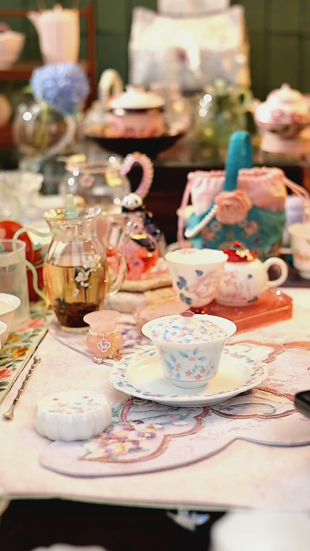 瓷片11111梵汝盖碗+壶承