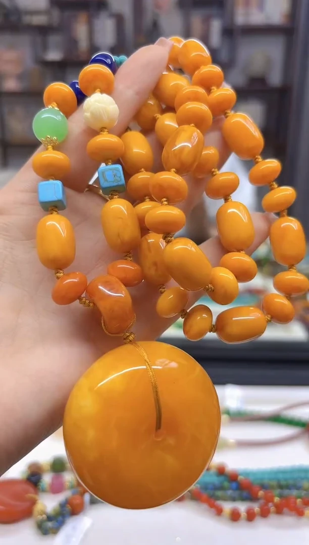 【闪购商品】蜜蜡毛衣链未镶嵌M496