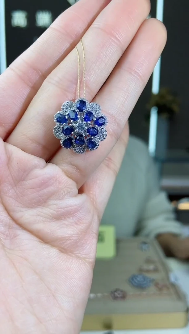 【闪购商品】蓝宝石颈饰银S925镶嵌颈饰