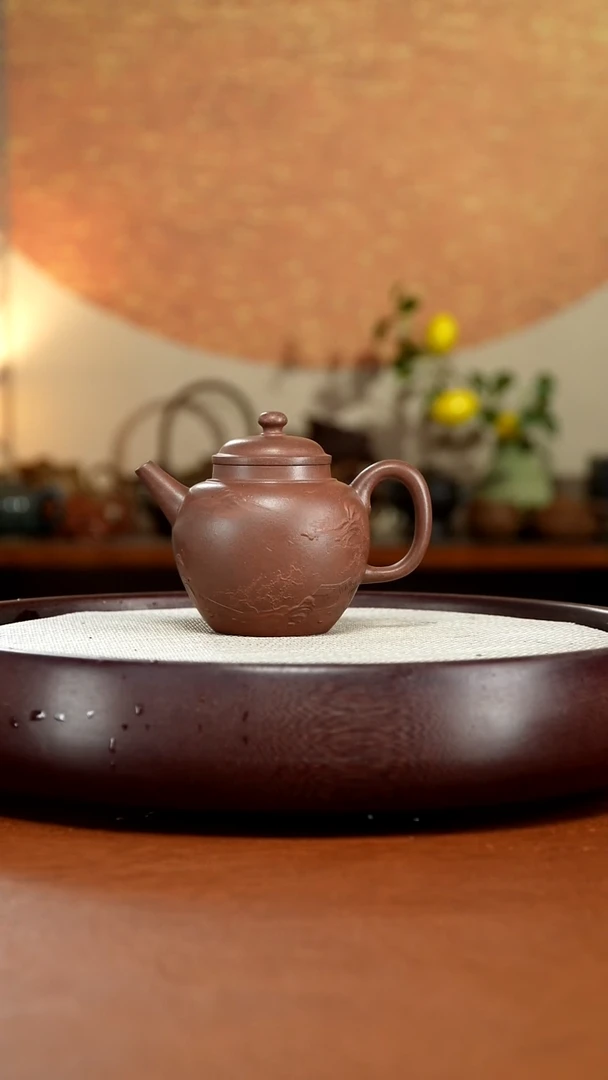 茶壶紫砂花*酱宜兴紫砂壶