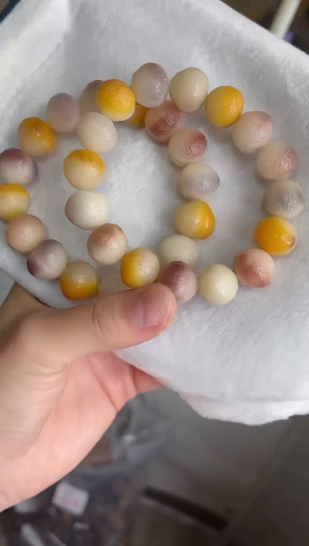 菩提根/象牙果手串g24紫美人玉化害羞屁桃12*14手串