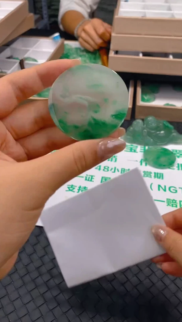 石英质玉未镶嵌颈饰天然A货非洲翠8362