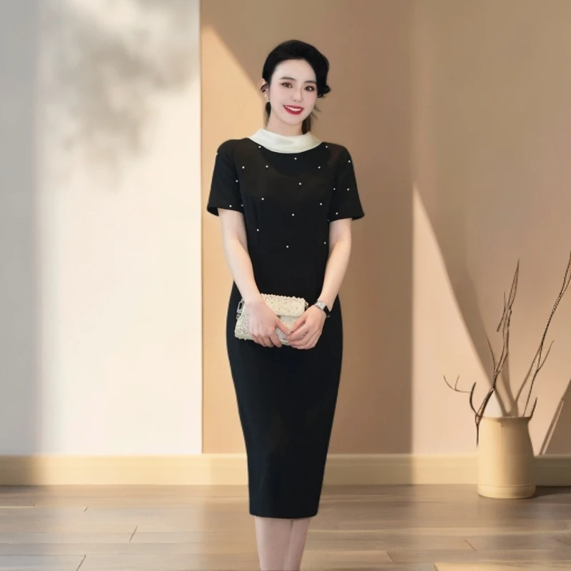 GXO2025夏季新款经典法式参加婚礼小黑裙LYQ0194气质连衣裙裙子