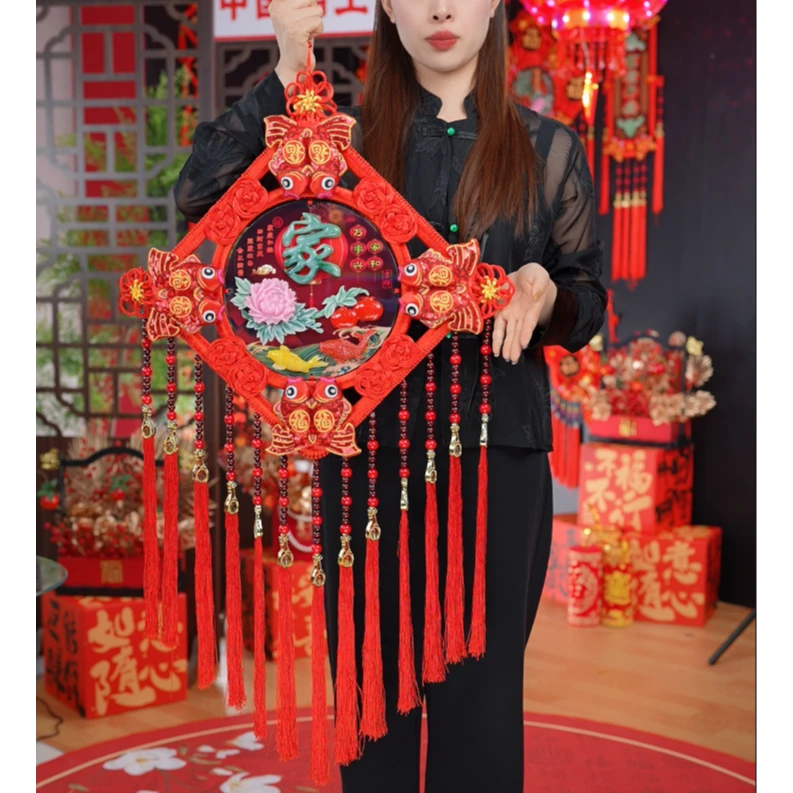 【彩玉浮雕特大号新款】中国结挂件婚庆喜庆用品乔迁2025爆款X