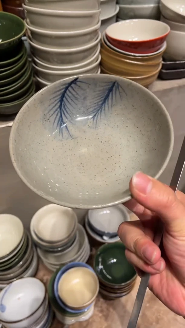 【闪购商品】瓷片856     手绘羽毛高足碗1个