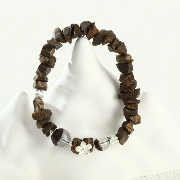 【方寸山】奇楠随型珠绿幽灵单圈手串