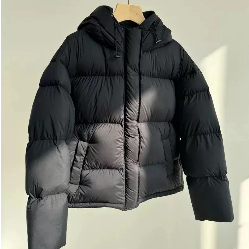 短款95鸭外套2024冬季新款加厚连帽时尚百搭外套