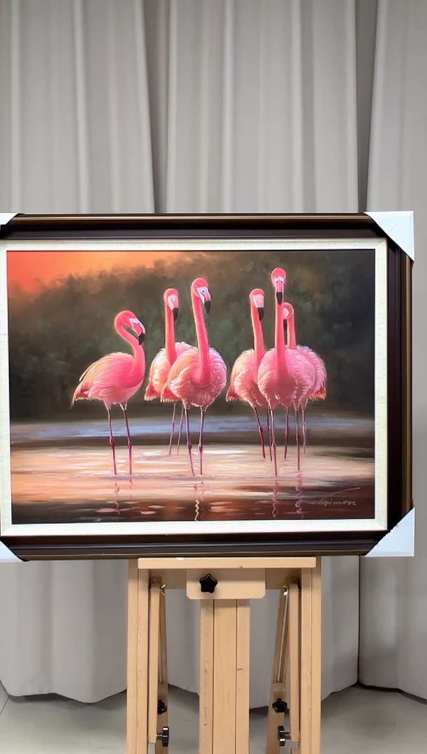 【闪购商品】绘画陶宗健-60*80-火烈鸟油画