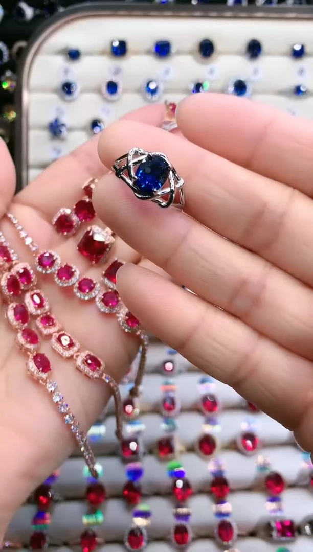 【闪购商品】蓝宝石戒指银S925镶嵌银色