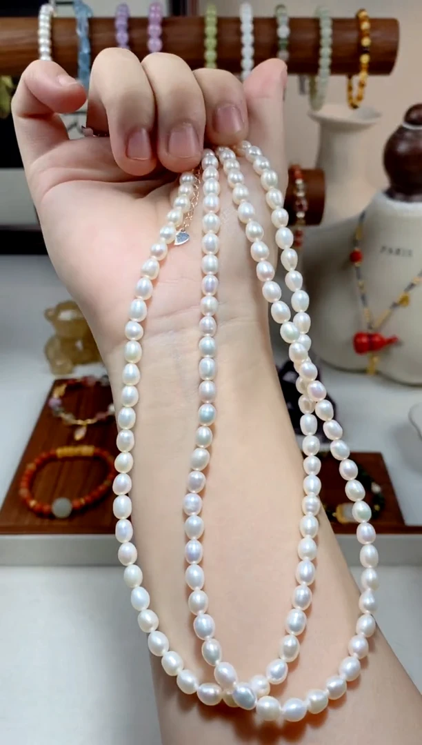 【闪购商品】淡水珍珠项链银S925镶嵌珍珠项链多样性发一