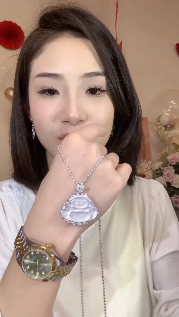 吊坠(不含链)18K金镶嵌翡翠A22