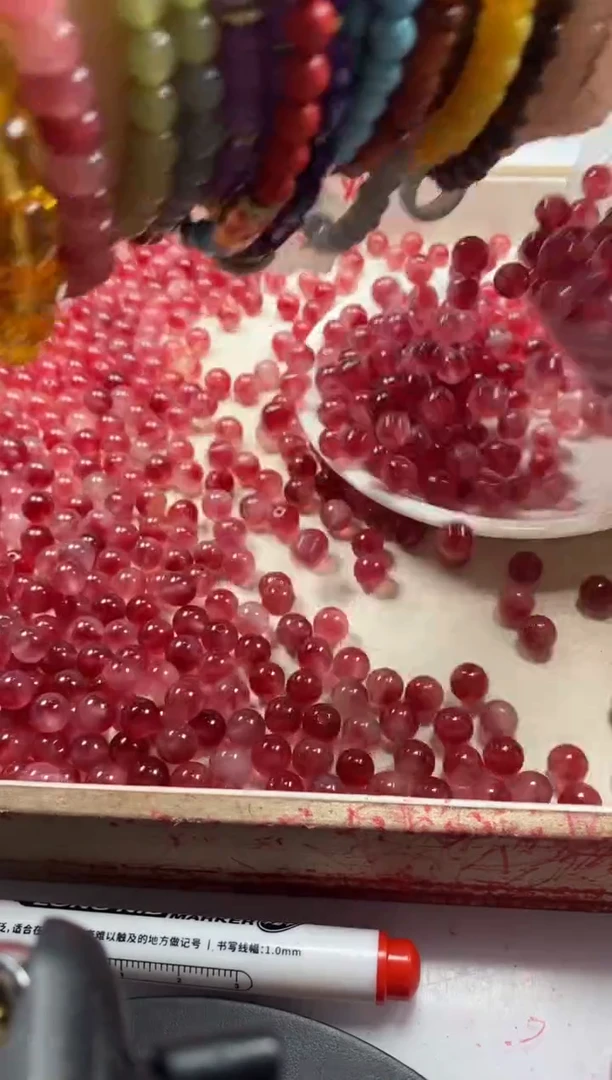 【闪购商品】玛瑙/玉髓颈饰未镶嵌w491桃花玉8mm*50颗