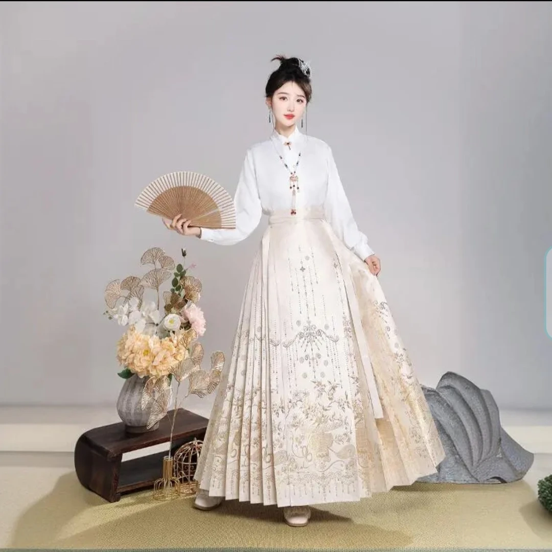 【金花雨】幻彩织金高档马面裙女春夏新款日常通勤汉服