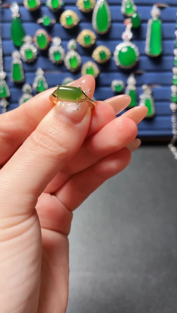 银S925镶嵌和田玉珠宝半成品4